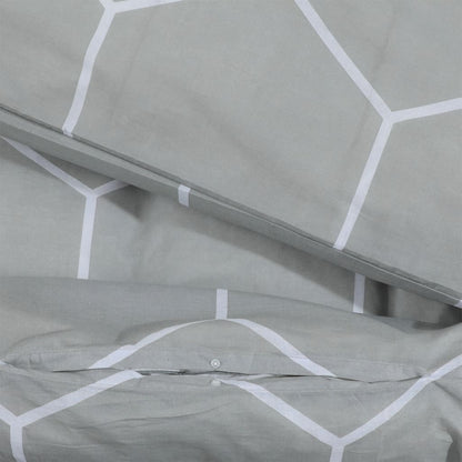 Duvet Cover Set Grey 140x200 cm Cotton