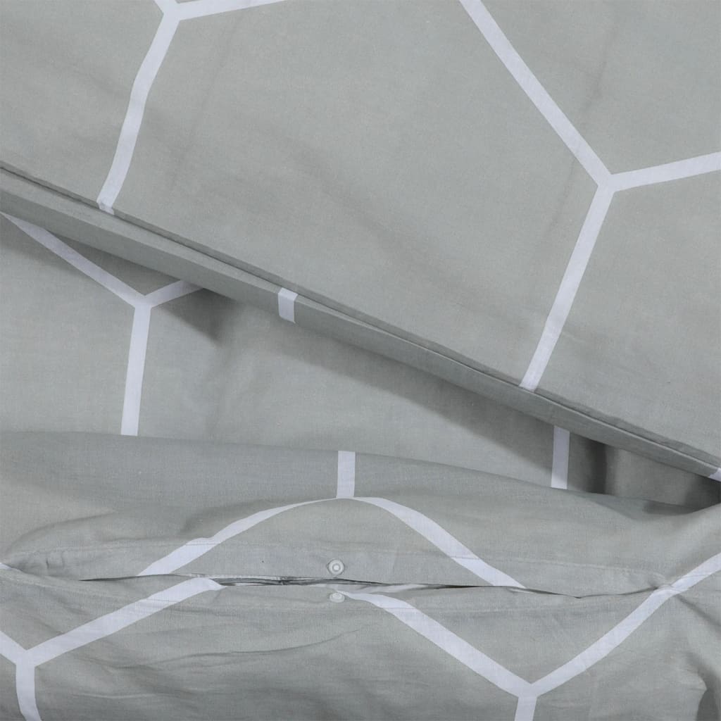 Duvet Cover Set Grey 200x220 cm Cotton