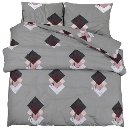 Duvet Cover Set Grey 260x220 cm Cotton