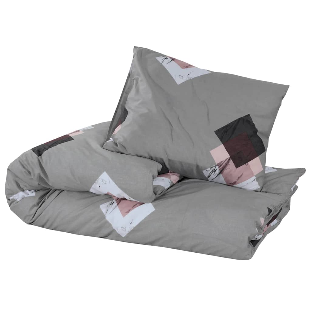 Duvet Cover Set Grey 260x220 cm Cotton