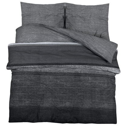 Duvet Cover Set Dark Grey 140x200 cm Cotton