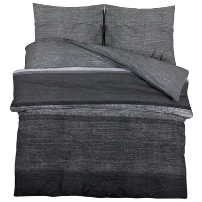 Duvet Cover Set Dark Grey 220x240 cm Cotton