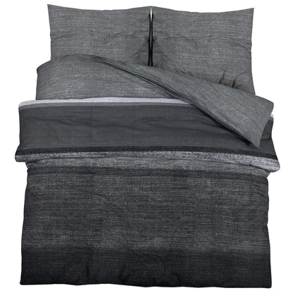 Duvet Cover Set Dark Grey 140x200 cm Cotton