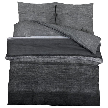 Duvet Cover Set Dark Grey 260x220 cm Cotton
