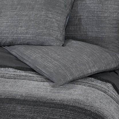 Duvet Cover Set Dark Grey 260x220 cm Cotton