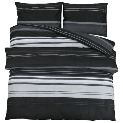 Duvet Cover Set Black and White 200x220 cm Cotton