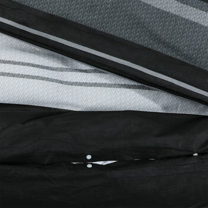 Duvet Cover Set Black and White 200x220 cm Cotton