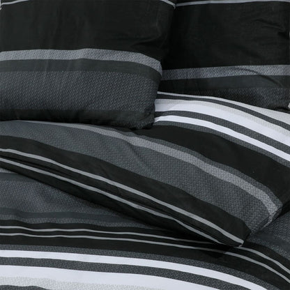 Duvet Cover Set Black and White 200x220 cm Cotton