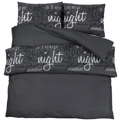 Duvet Cover Set Black 220x240 cm Cotton