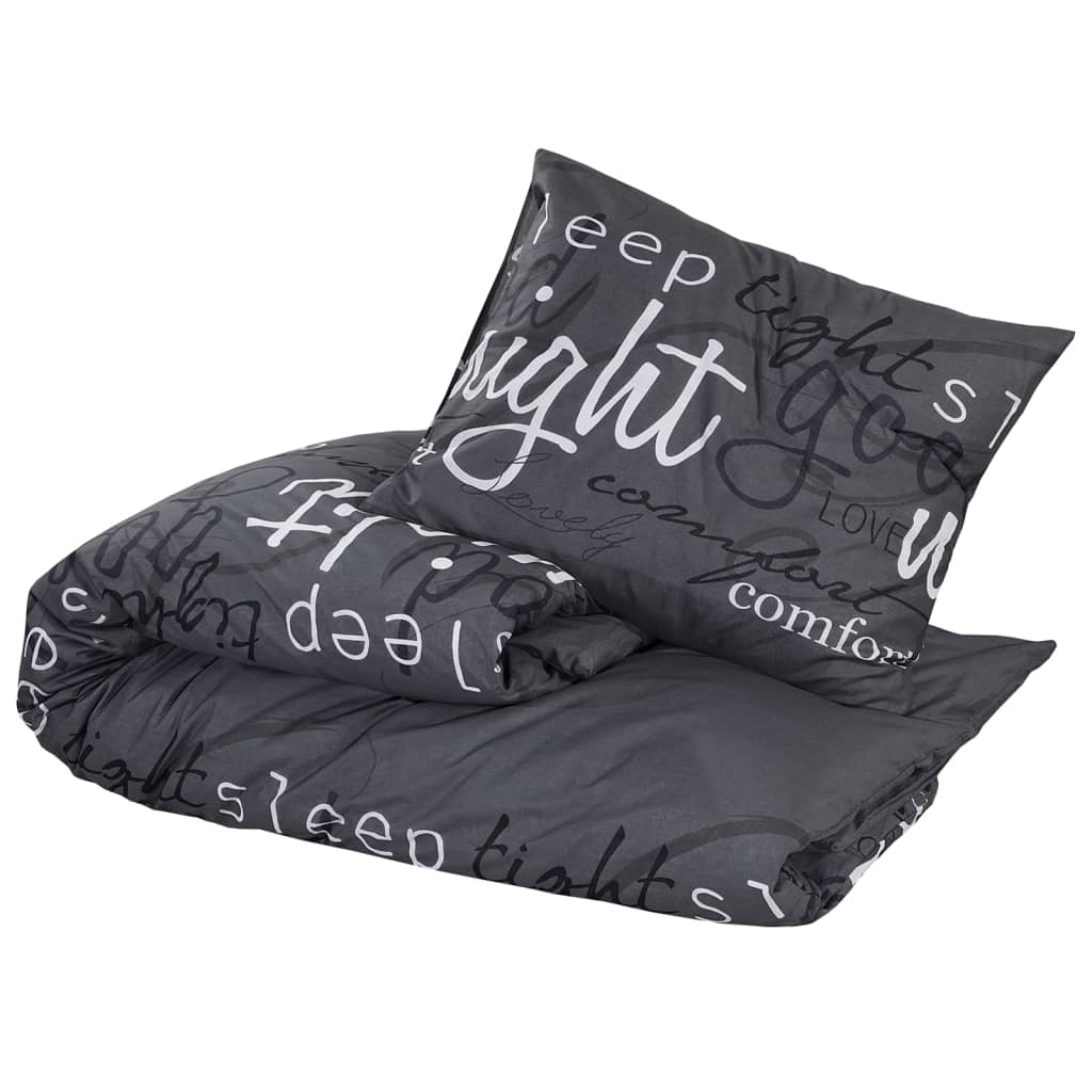 Duvet Cover Set Black 220x240 cm Cotton