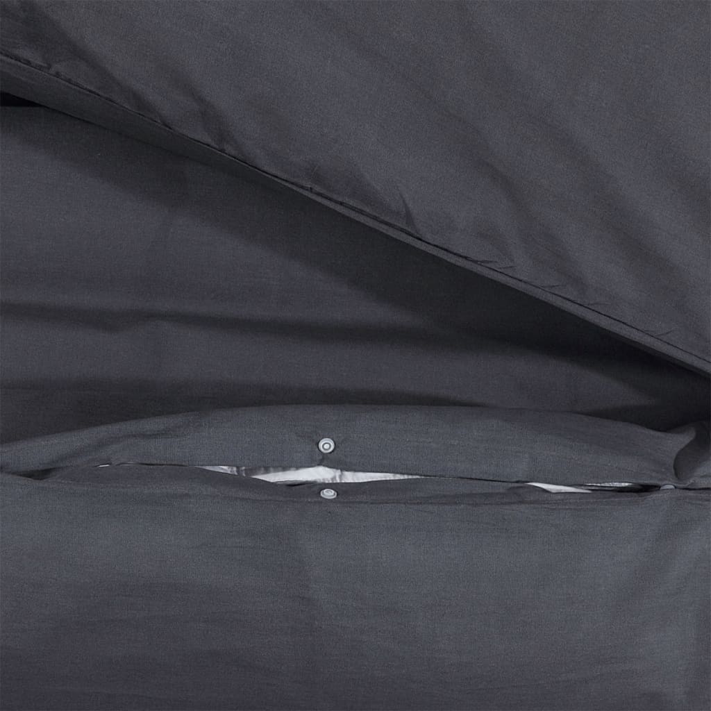 Duvet Cover Set Black 220x240 cm Cotton