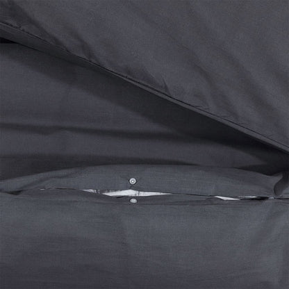 Duvet Cover Set Black 220x240 cm Cotton