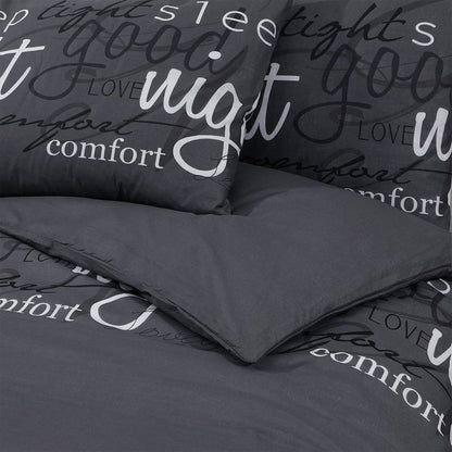 Duvet Cover Set Black 225x220 cm Cotton