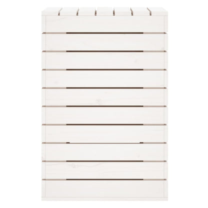 Laundry Basket White 44x44x66 cm Solid Wood Pine