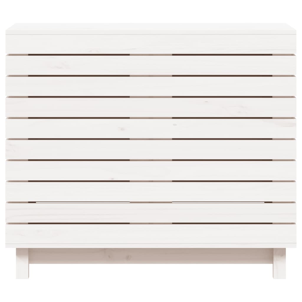 Laundry Basket White 88.5x44x76 cm Solid Wood Pine