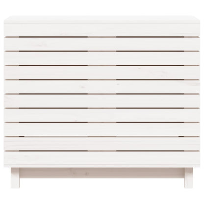 Laundry Basket White 88.5x44x76 cm Solid Wood Pine