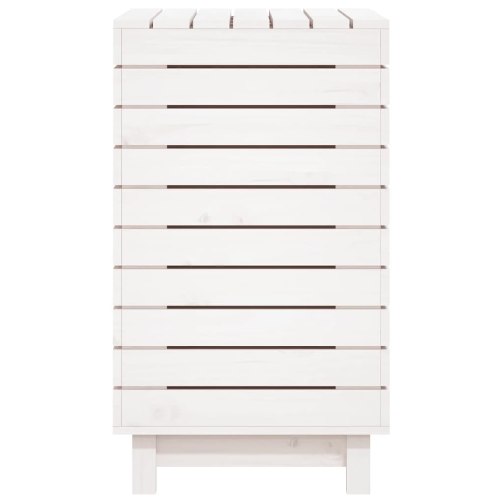 Laundry Basket White 88.5x44x76 cm Solid Wood Pine
