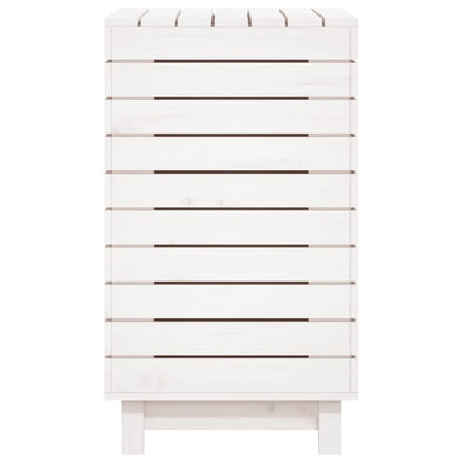 Laundry Basket White 88.5x44x76 cm Solid Wood Pine