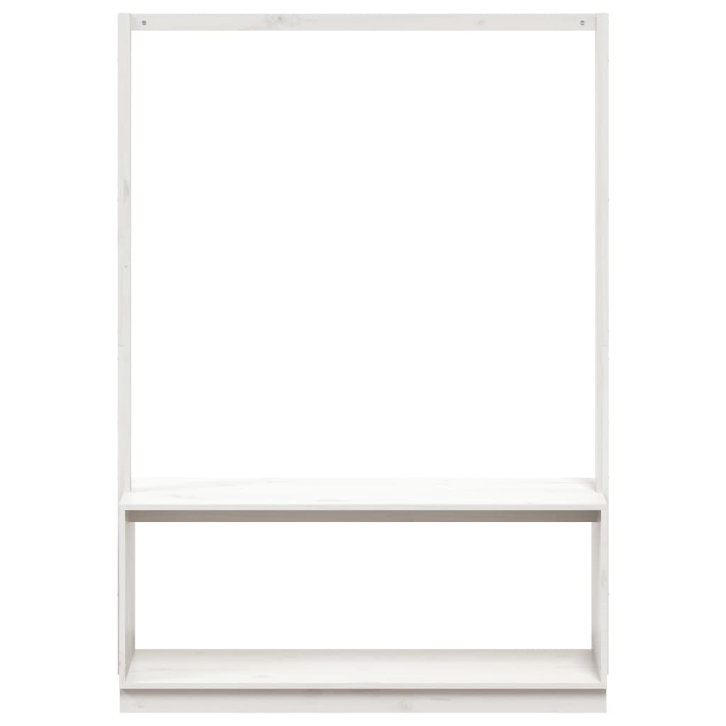 Clothes Rack with Shoe Storage White 113x40x157.5 cm Solid Wood Pine
