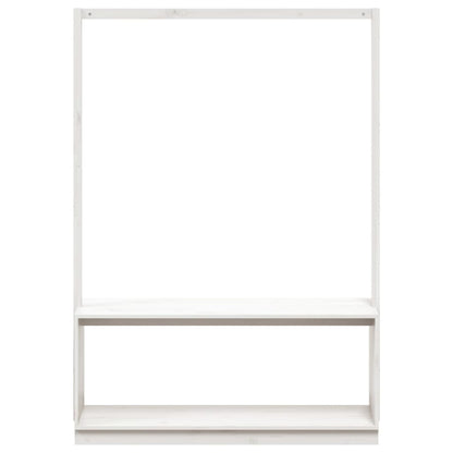 Clothes Rack with Shoe Storage White 113x40x157.5 cm Solid Wood Pine