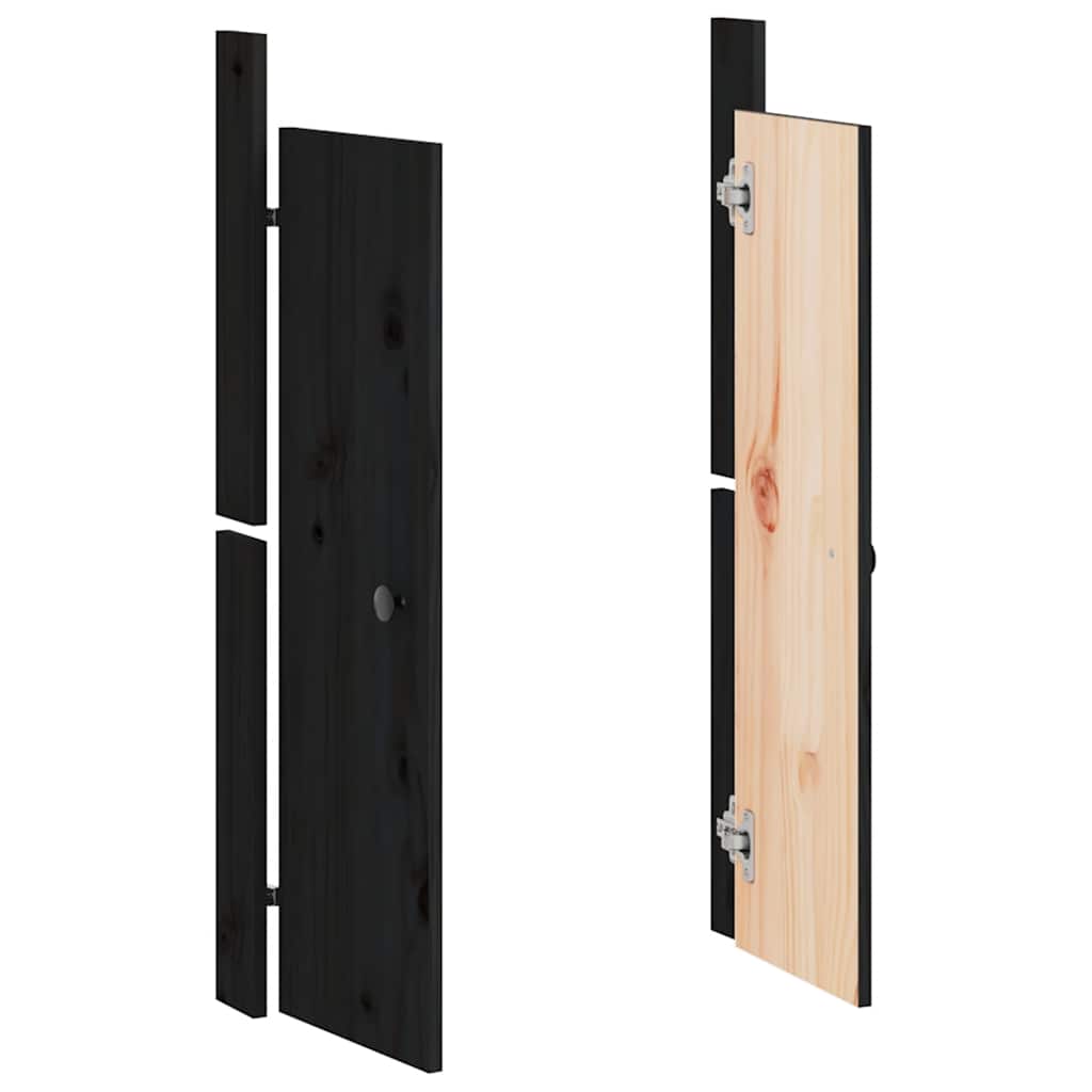 Outdoor Kitchen Doors Black 50x9x82 cm Solid Wood Pine