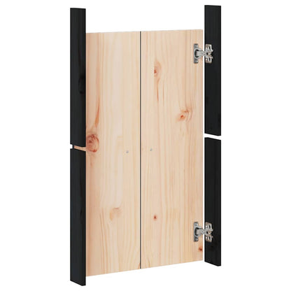 Outdoor Kitchen Doors Black 50x9x82 cm Solid Wood Pine