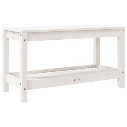 Garden Bench White 82.5x35x45 cm Solid Wood Pine