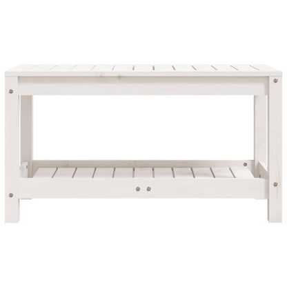 Garden Bench White 82.5x35x45 cm Solid Wood Pine