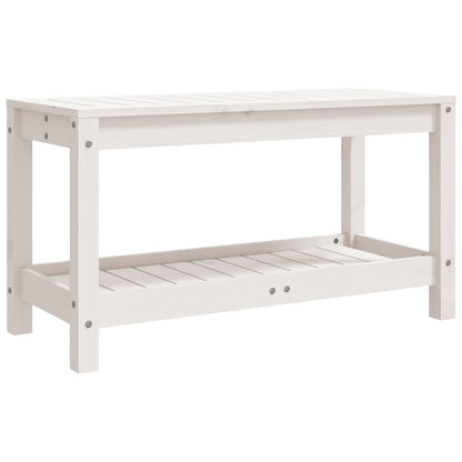Garden Bench White 82.5x35x45 cm Solid Wood Pine