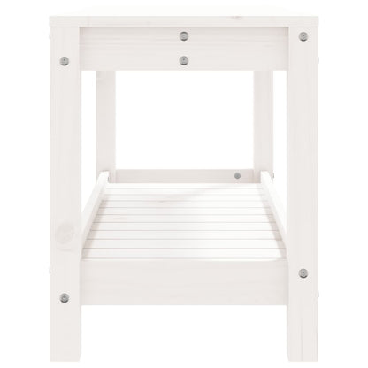 Garden Bench White 82.5x35x45 cm Solid Wood Pine