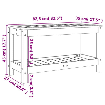 Garden Bench White 82.5x35x45 cm Solid Wood Pine