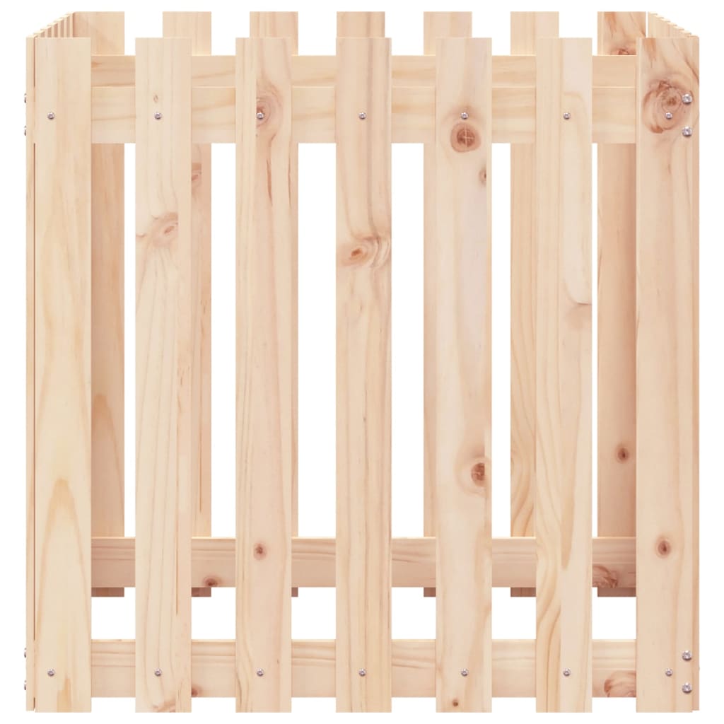 Garden Planter with Fence Design 70x70x70 cm Solid Wood Pine