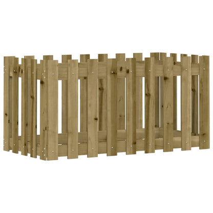 Garden Raised Bed with Fence Design 100x50x50 cm Impregnated Wood Pine