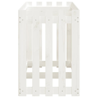 Garden Raised Bed with Fence Design White 150x50x70 cm Solid Wood Pine