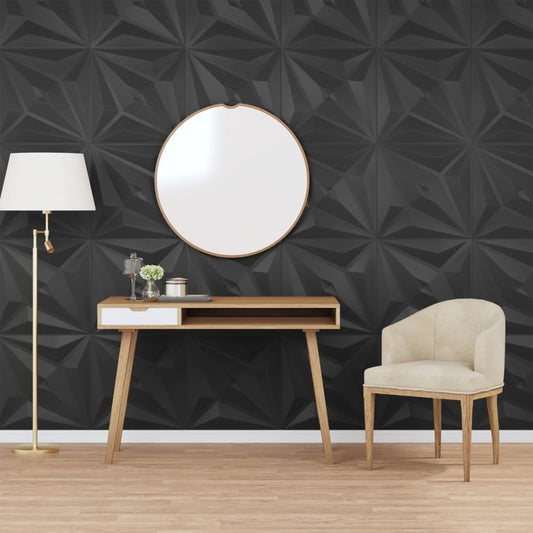 Wall Panels 12 pcs Black 50x50 cm XPS 3 m² Star