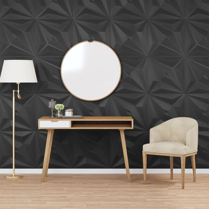 Wall Panels 48 pcs Black 50x50 cm XPS 12 m² Star