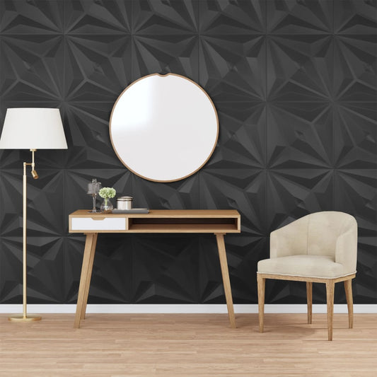 Wall Panels 48 pcs Black 50x50 cm XPS 12 m² Star