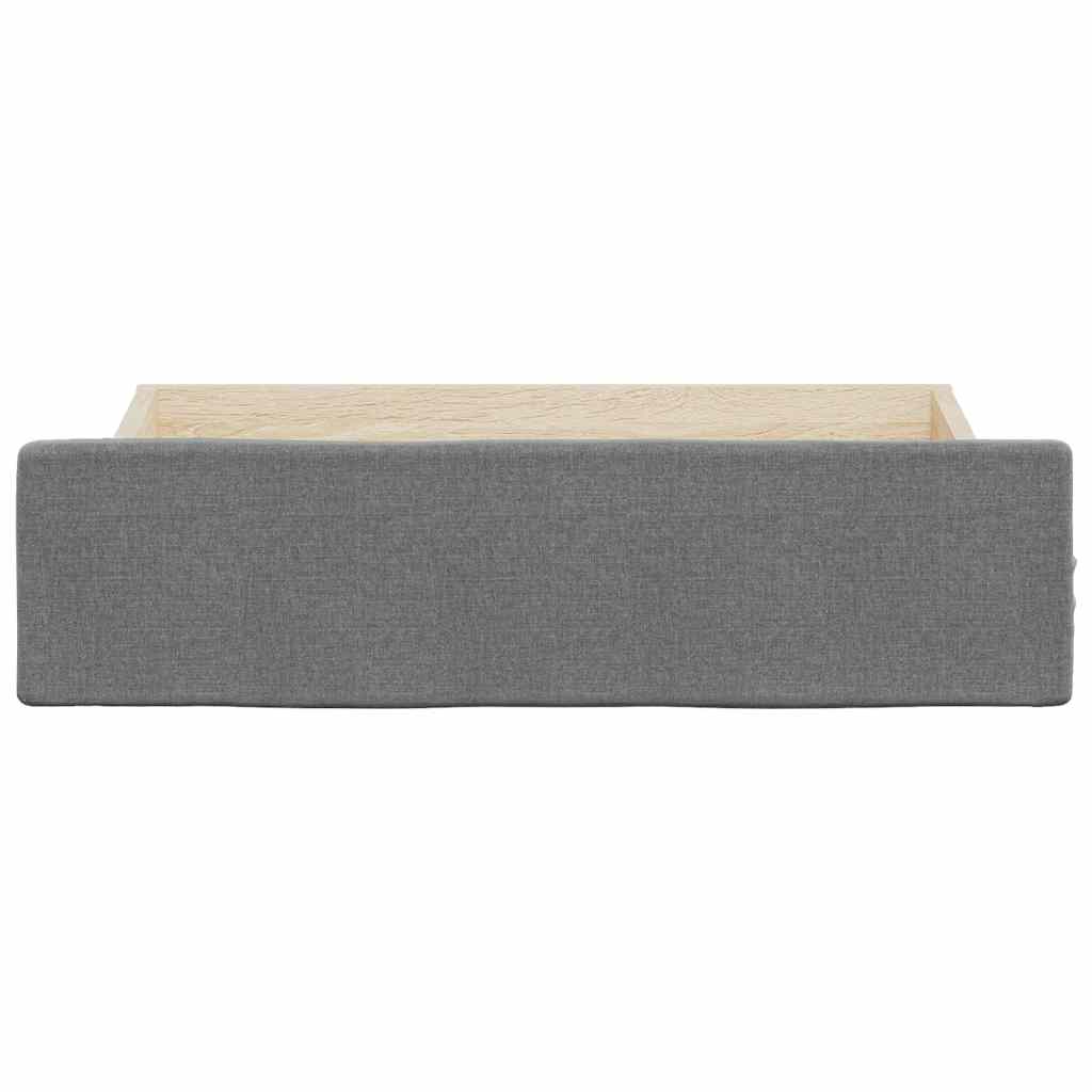 Bed Drawers 2 pcs Dark Grey Engineered Wood and Fabric