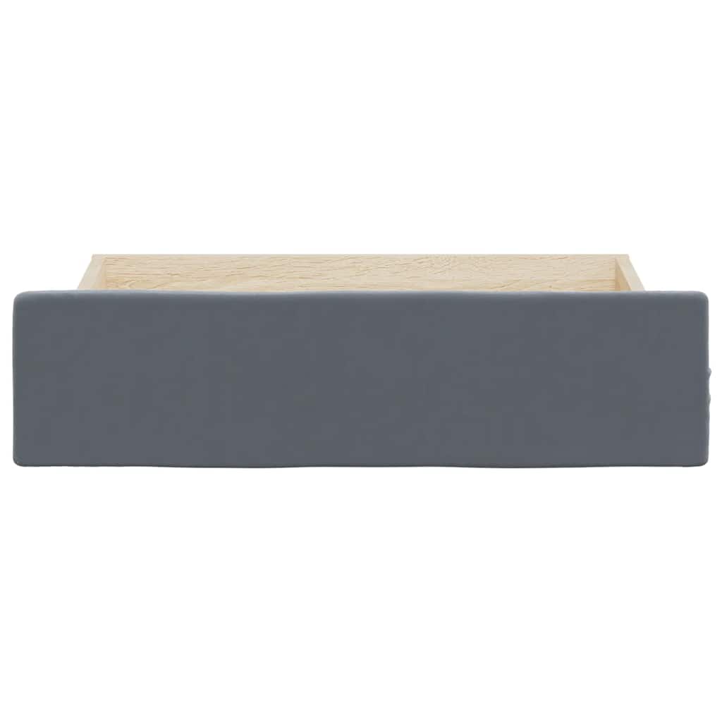 Bed Drawers 2 pcs Dark Grey Engineered Wood and Velvet