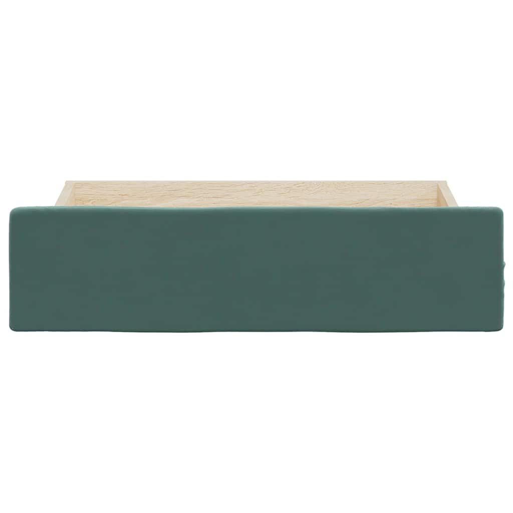 Bed Drawers 2 pcs Dark Green Engineered Wood and Velvet