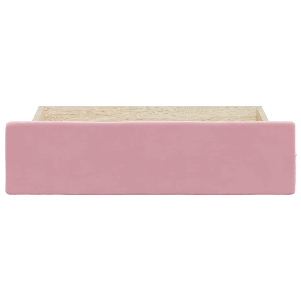Bed Drawers 2 pcs Pink Engineered Wood and Velvet