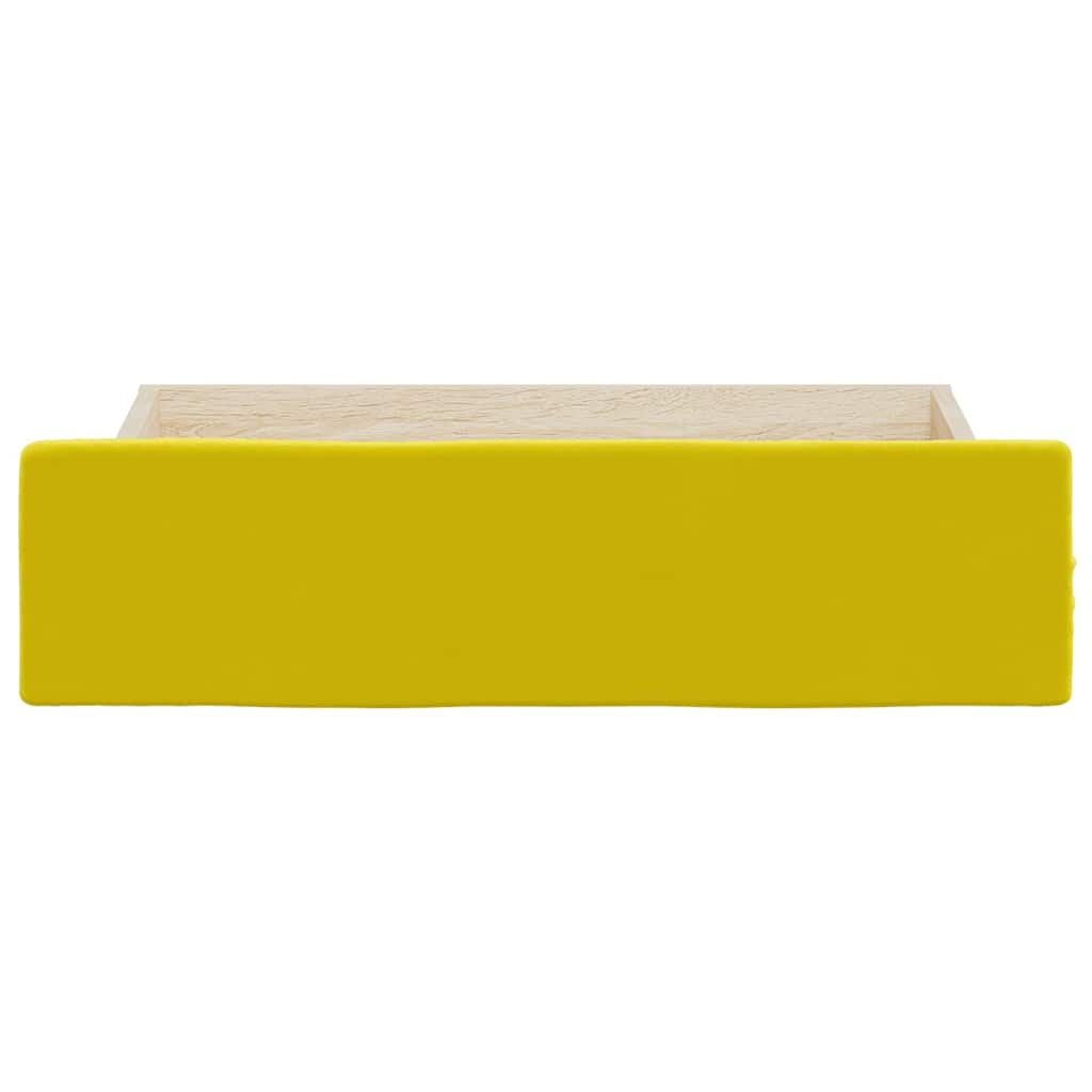 Bed Drawers 2 pcs Yellow Engineered Wood and Velvet
