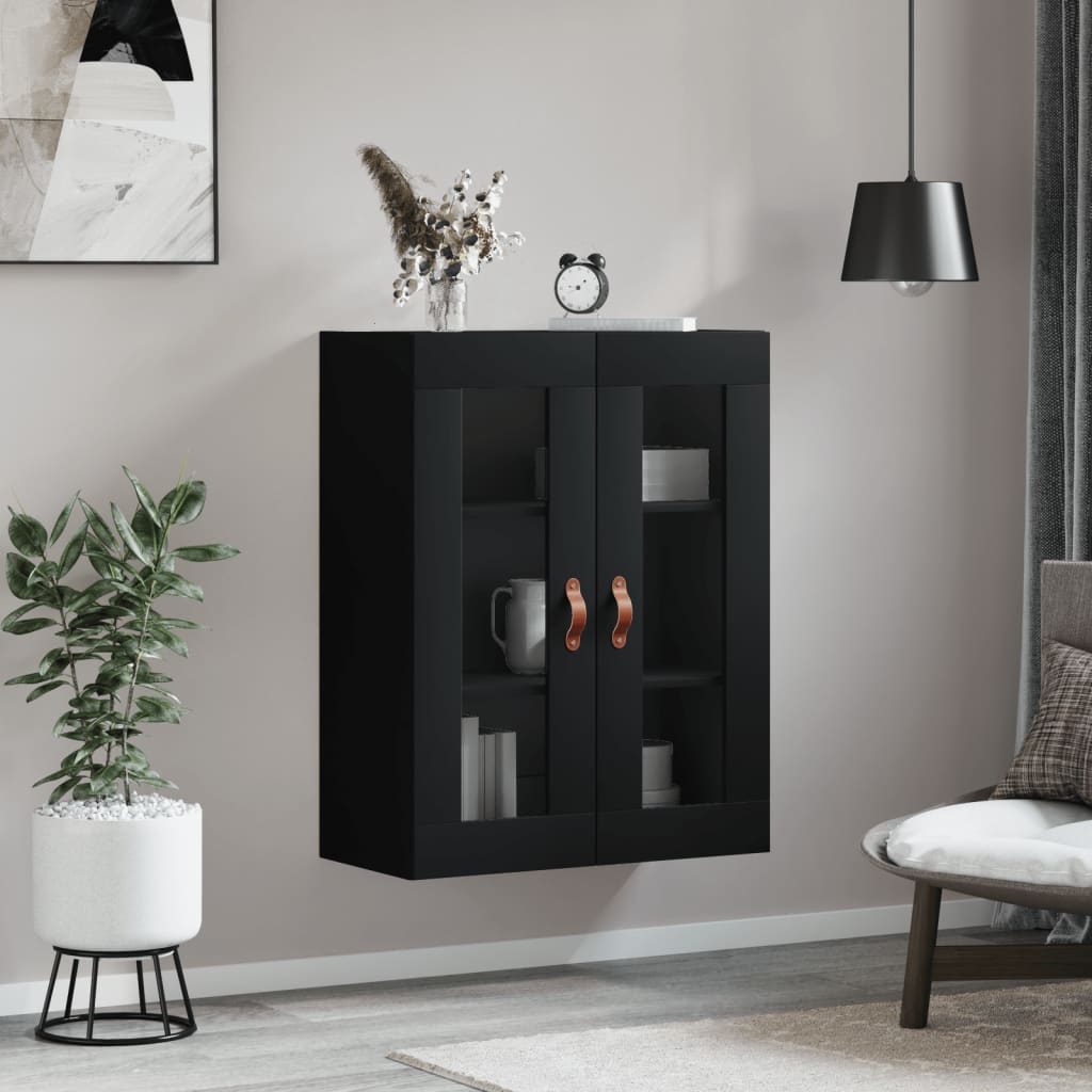 Wall Mounted Cabinet Black 69.5x34x90 cm