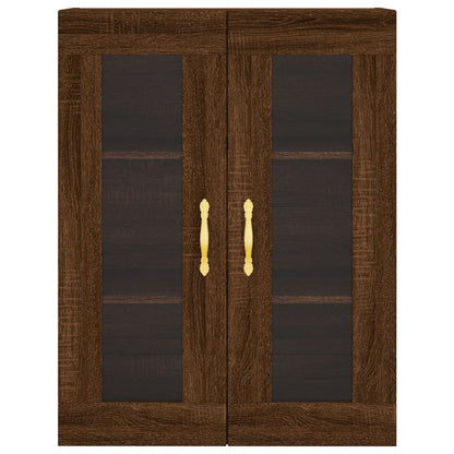 Wall Mounted Cabinet Brown Oak 69.5x34x90 cm