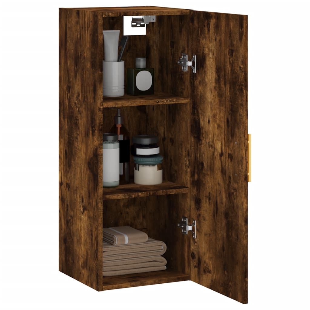 Wall Mounted Cabinet Smoked Oak 34.5x34x90 cm