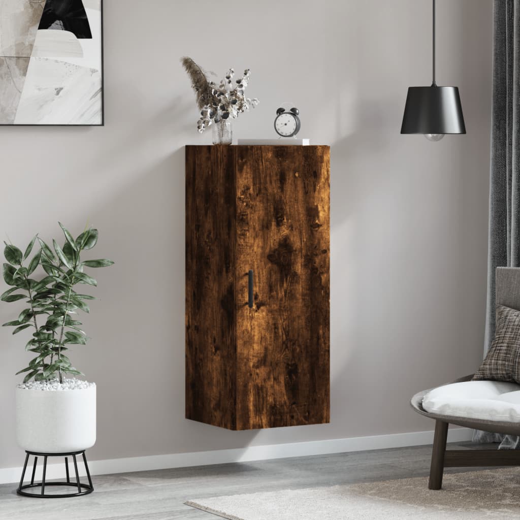 Wall Mounted Cabinet Smoked Oak 34.5x34x90 cm