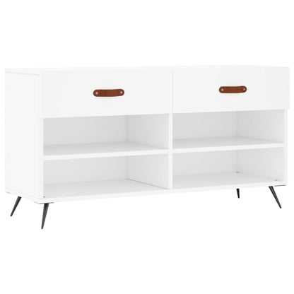 Shoe Bench White 102x35x55 cm Engineered Wood