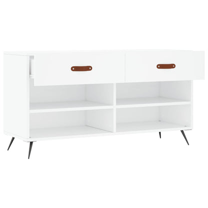 Shoe Bench White 102x35x55 cm Engineered Wood