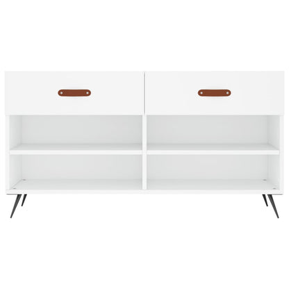 Shoe Bench White 102x35x55 cm Engineered Wood