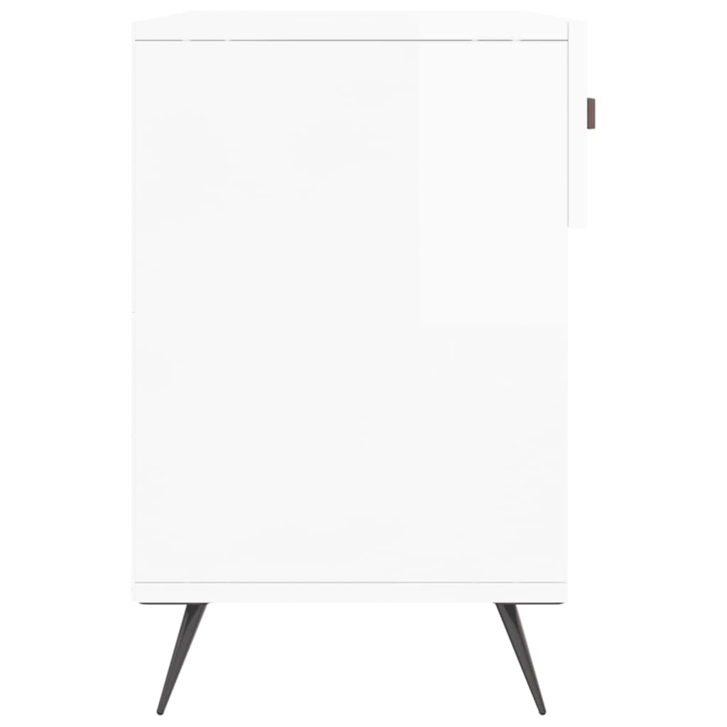 Shoe Bench High Gloss White 102x35x55 cm Engineered Wood